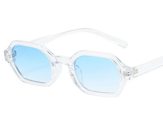 Óculos de Sol Retrô Pequenos com Formato Retangular e Poligonal