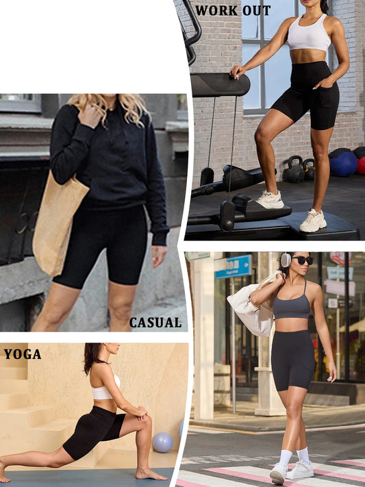 BERMUDA CICLISMO DE CINTURA ALTA COM BOLSOS