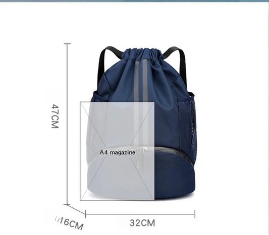 MOCHILA ESPORTIVA COM SEPARADOR DE ITENS SECO E MOLHADO