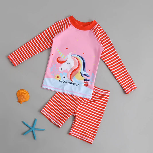 CONJUNTO DE BIQUINO INFANTIL DE VERÃO  COM PROTEÇÃO SOLAR